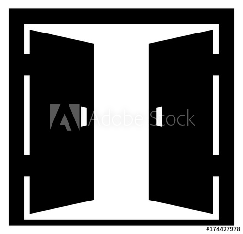 500x482 Vector Open Double Doors