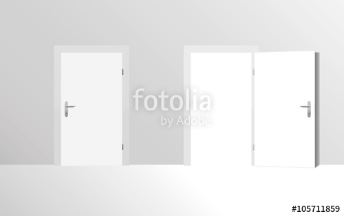 500x315 Closed Door And Open Door. Vector Illustration. Stock Image And