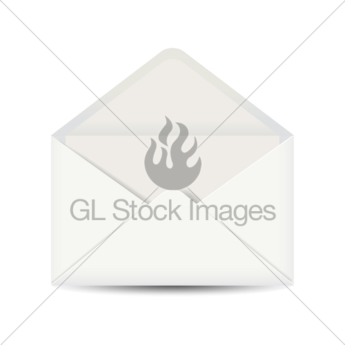 500x500 Isolated White Open Envelope. Vector Illustration. Gl Stock Images