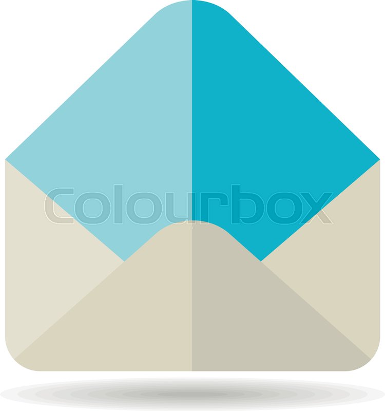 750x800 Open Envelope Vector Icon. E Commerce Sign. Graph Symbol For Your