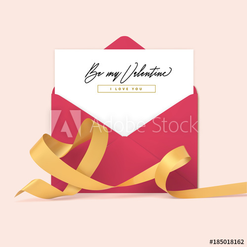 500x500 Valentines Day Beautiful Design With Ribbon Heart Shape And Open