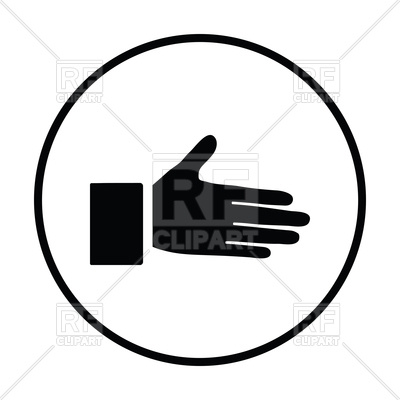 400x400 Thin Circle Design Of Open Hand Icon Vector Image Vector Artwork