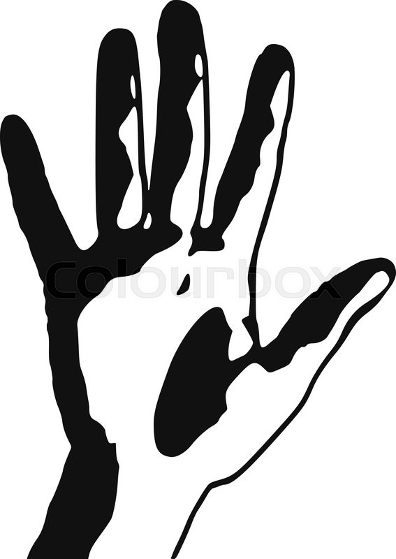 567x800 Vector Graphic, Artistic, Stylized Image Of Human Hand, Open Palm