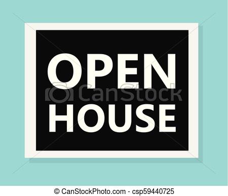 450x387 Open House Concept Vector Illustration.