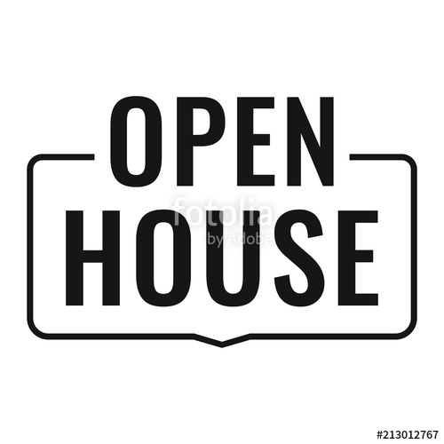 500x500 Open House. Vector Badge, Stamp On White Background. Stock Image
