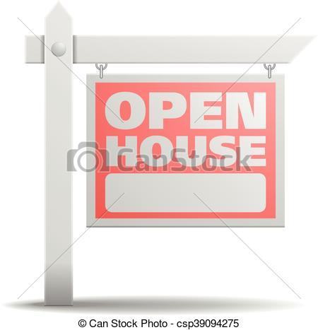 450x467 Sign Open House. Detailed Illustration Of A Open House Real Estate