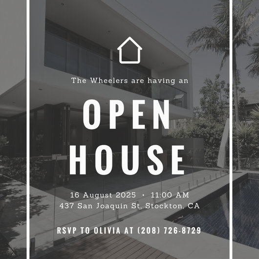 530x530 Simple Photo Vector Open House Invitation