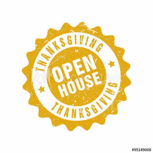 500x500 Vector Thanksgiving Open House Stamp