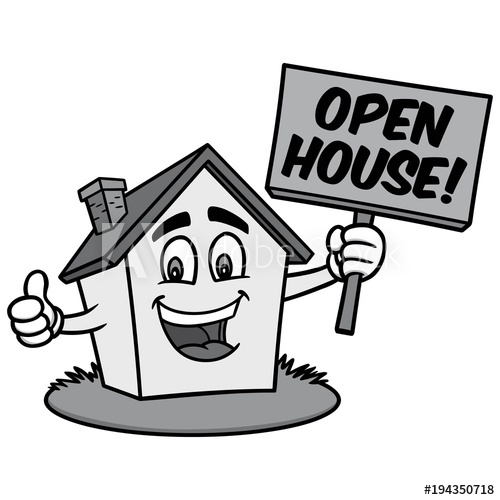 500x500 Open House Cartoon Illustration