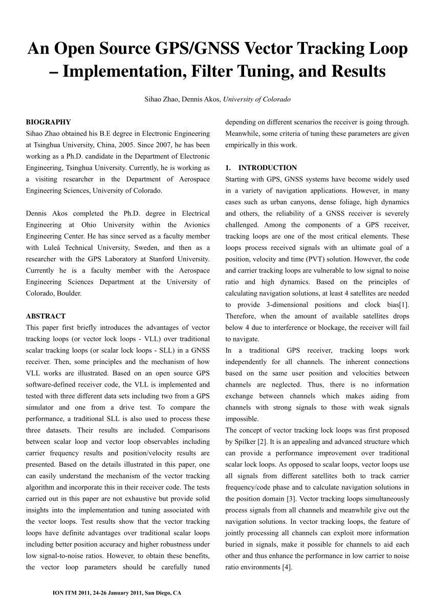 850x1203 Pdf) An Open Source Gpsgnss Vector Tracking Loop