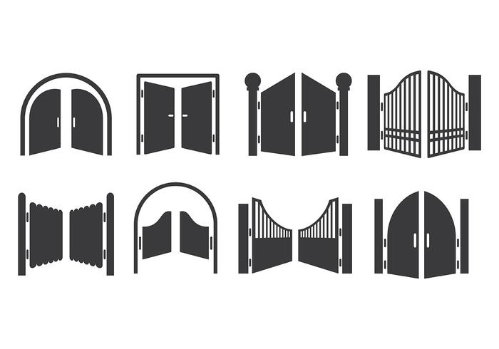 700x490 Open Gate Icons Vector