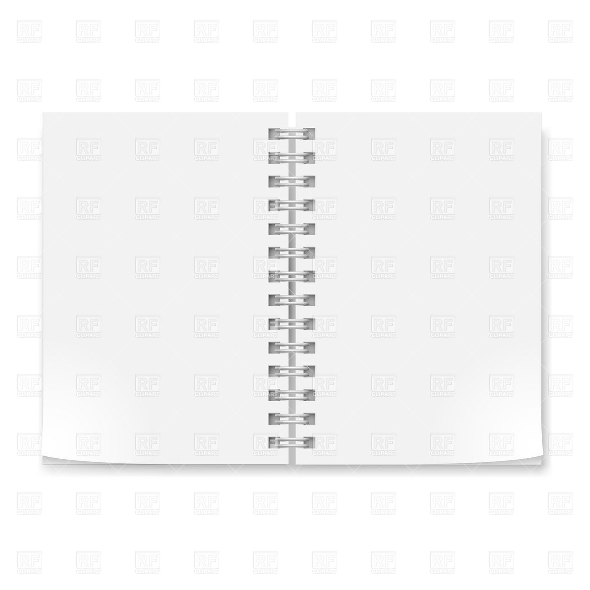 1200x1200 Open Notebook With Blank Pages And Ring Binder Vector Image