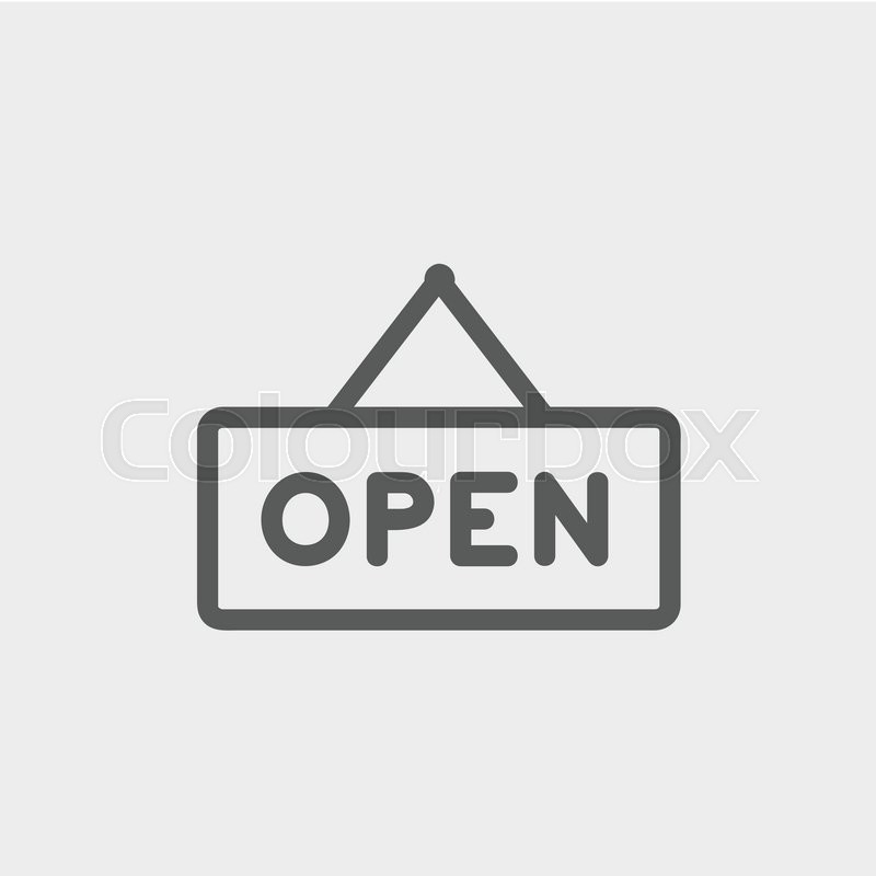 800x800 Open Sign Icon Thin Line For Web And Mobile, Modern Minimalistic