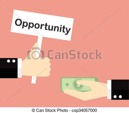 450x394 Giving Opportunity Business Concept. Vector Illustration.