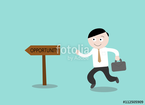 500x364 Opportunity, A Hand Drawn Vector Illustration Of A Businessman