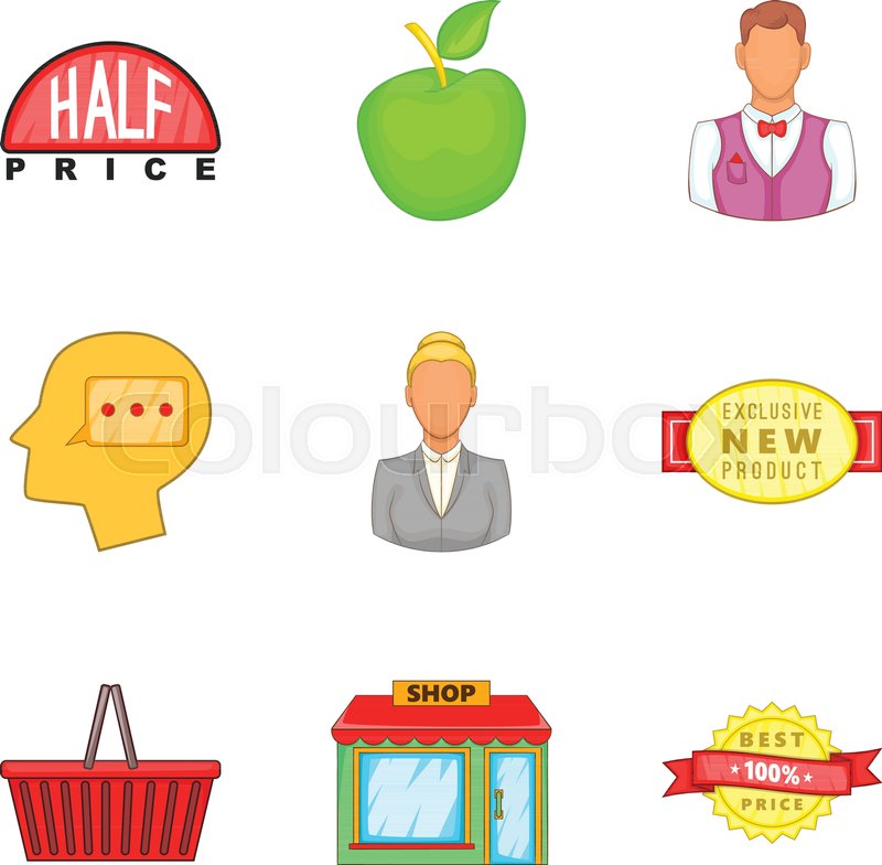 800x784 Shopping Opportunity Icons Set. Cartoon Set Of 9 Shopping