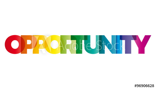 500x286 The Word Opportunity. Vector Banner With The Text Colored Rainbo