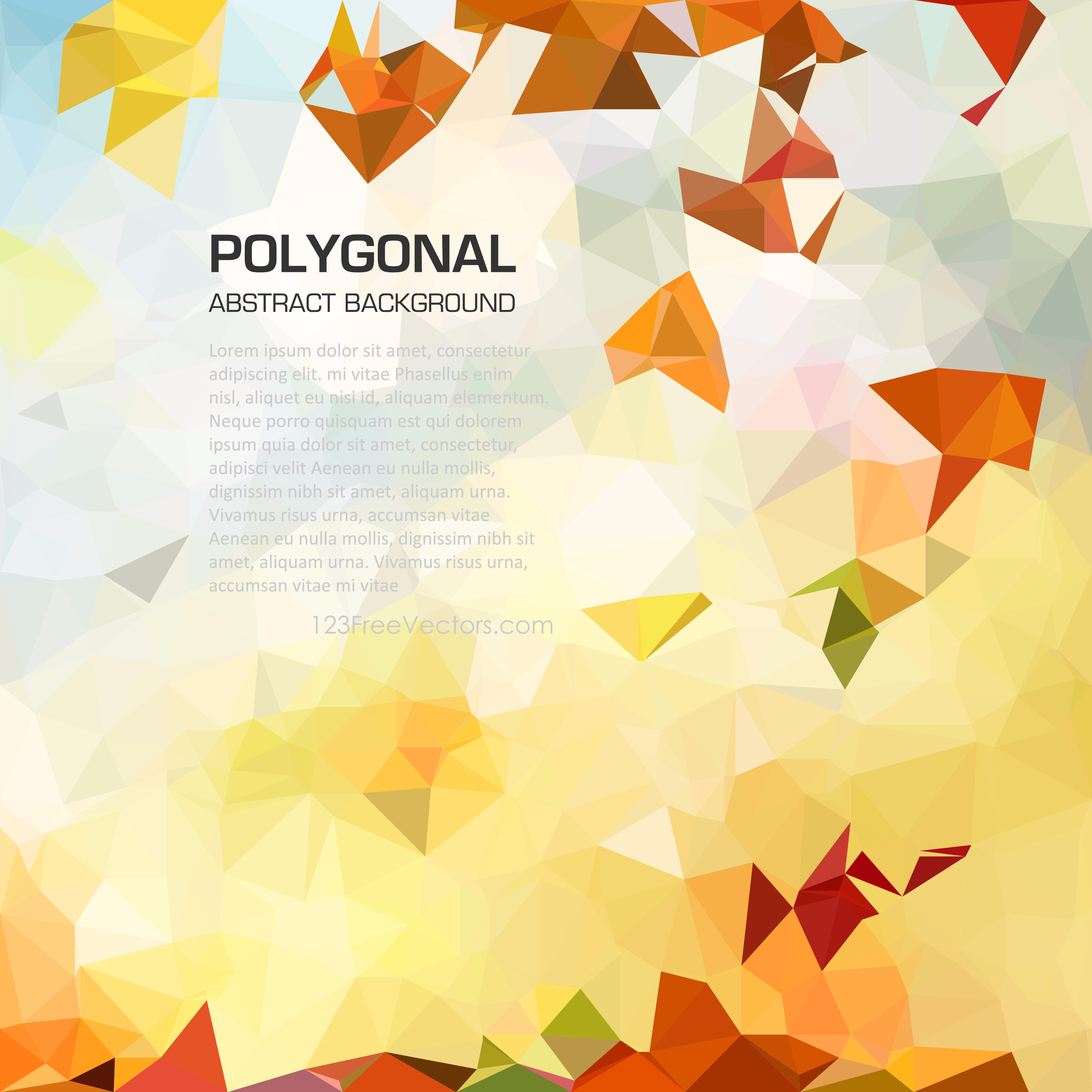 3333x3333 Yellow Orange Abstract Polygonal Triangular Background Vector