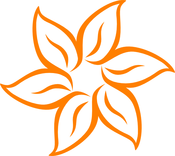 600x536 Orange Flower Clip Art