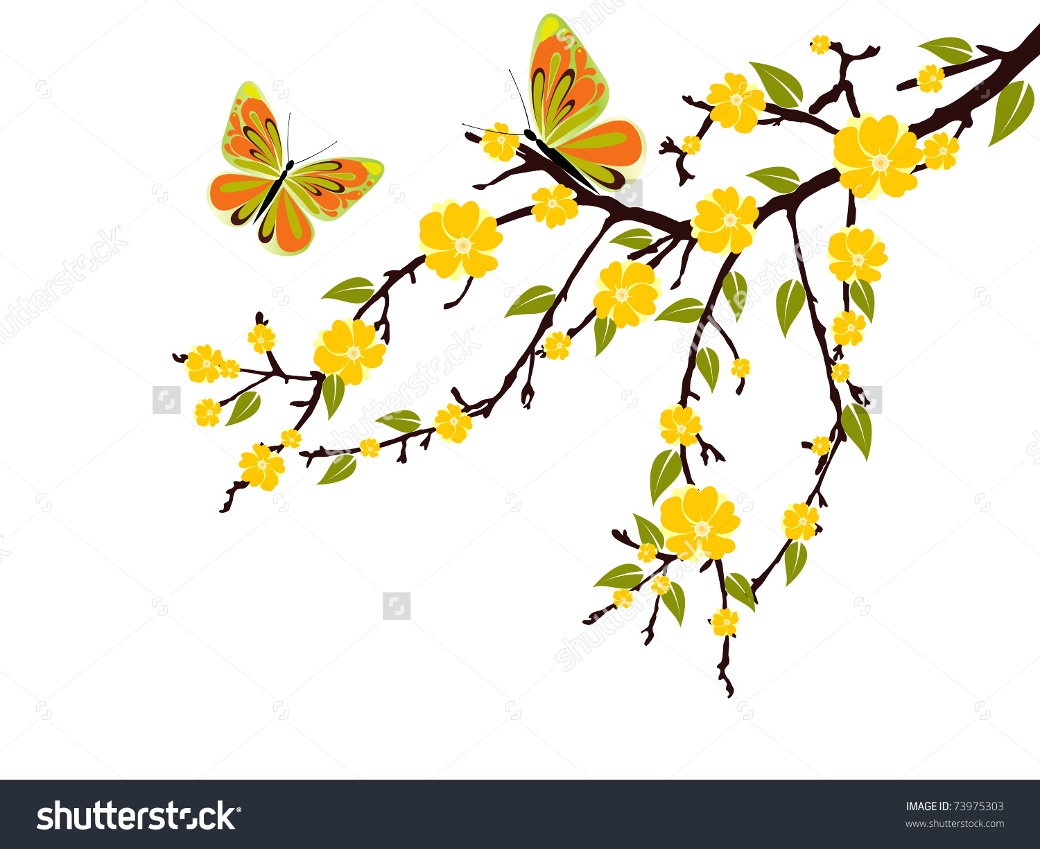 1500x1225 Yellow Blossom Clipart