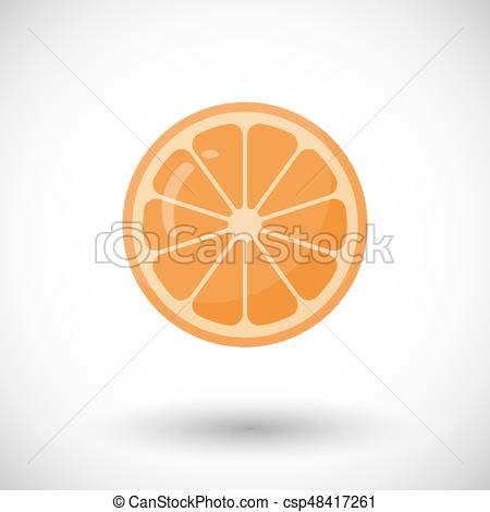450x470 Orange Fruit Vector Flat Icon, Flat Design Of Food Or... Clip Art