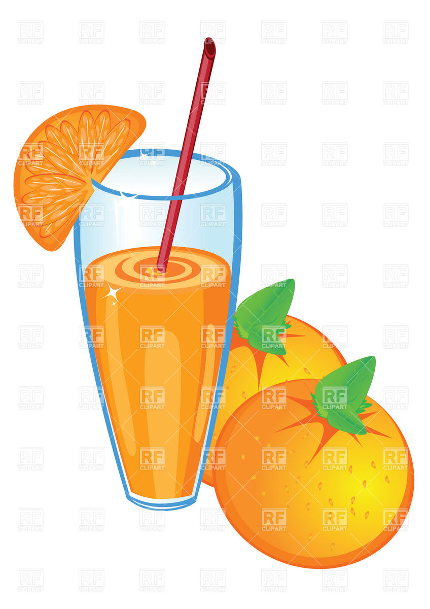 848x1200 Glass Of Orange Juice And Fruit Vector Image Vector Artwork Of