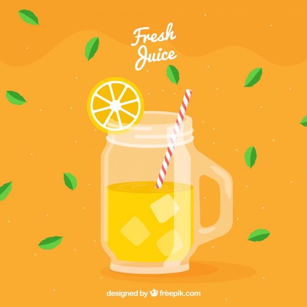626x626 Flat Background With Orange Juice Vector Free Download