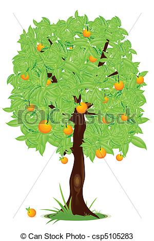 300x470 Illustration Of Orange Tree On Isolated Background.