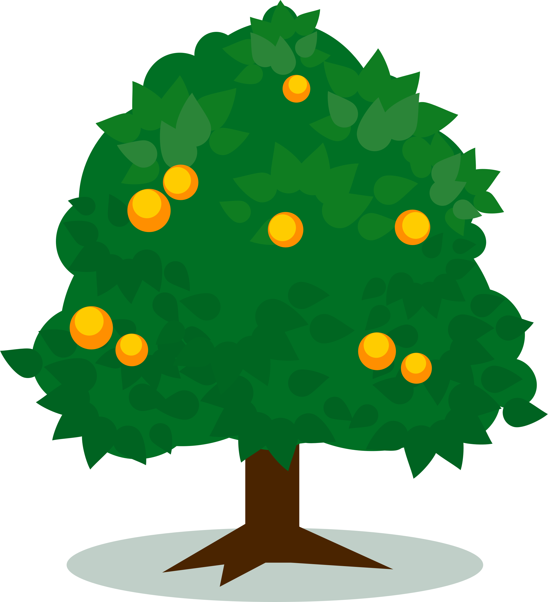 2184x2400 Tree With Fruits Vector Art Image