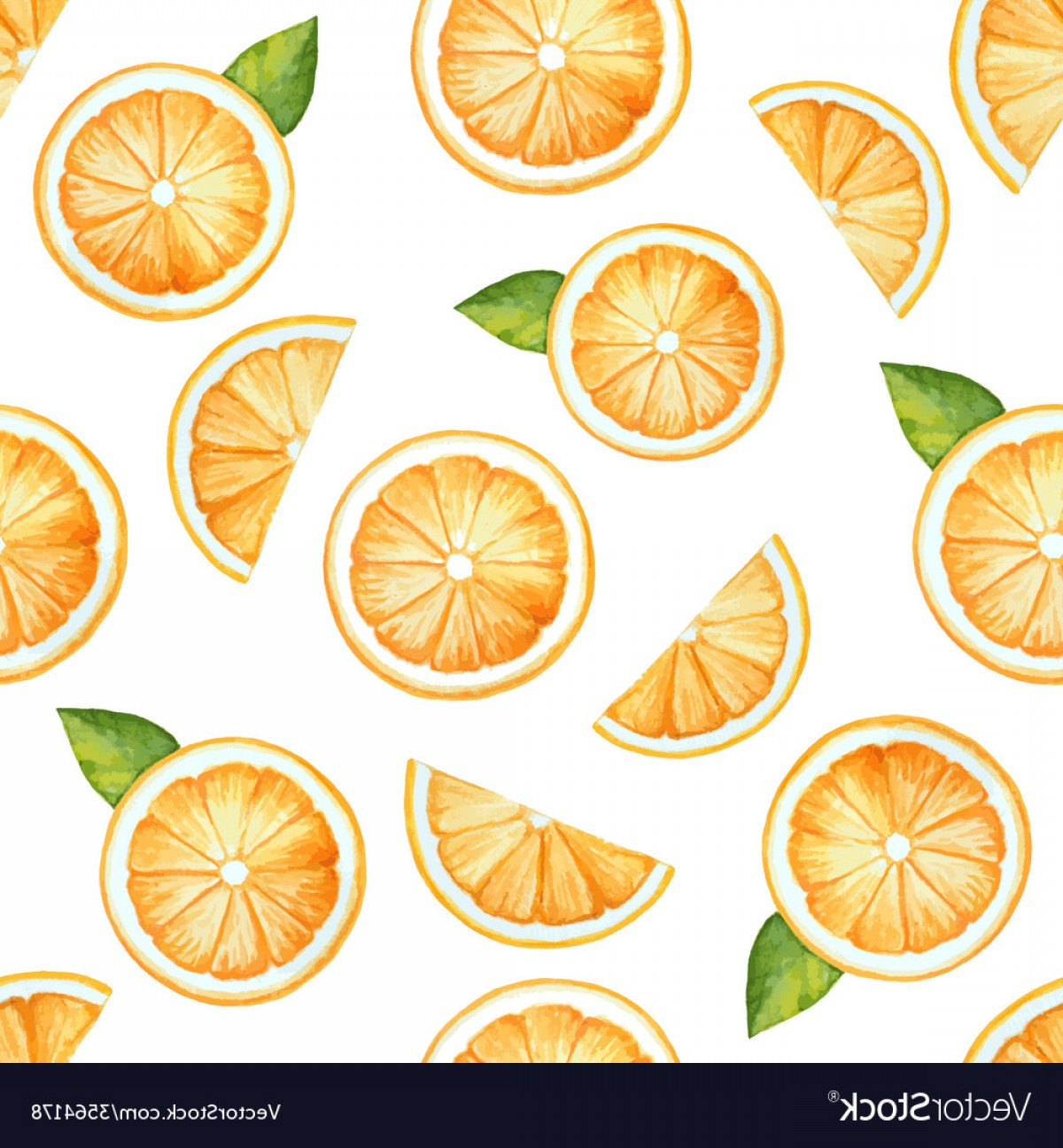 1200x1296 Seamless Pattern Watercolor Fruit Orange Vector Shopatcloth