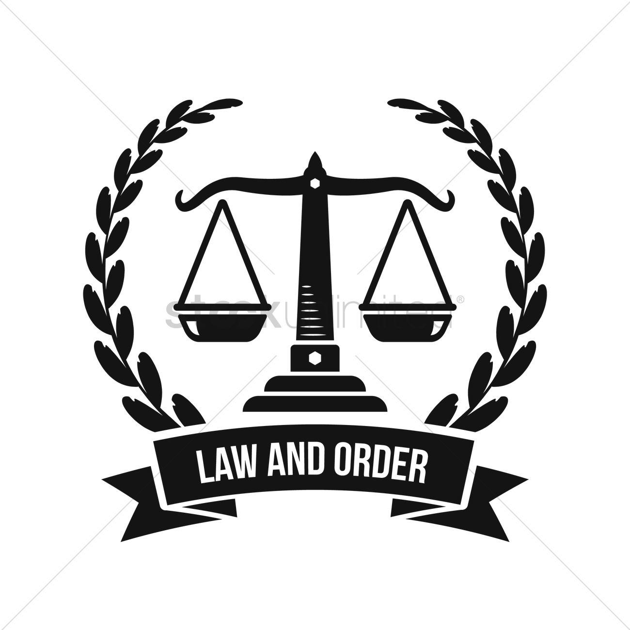 1300x1300 Law And Order Logo Element Vector Image