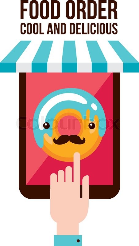 453x800 Online Food Order App Person Choosing Donut Menu Flat Design