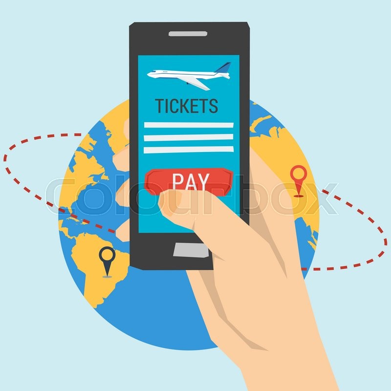 800x800 Vector Concept Order Tickets Online. Easy Booking Flights Travel