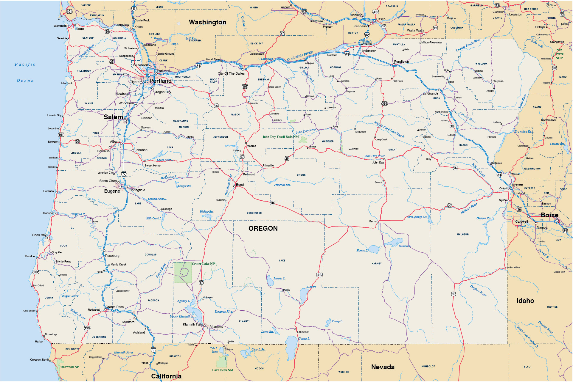 1923x1285 Oregon Map Digital Vector Creative Force