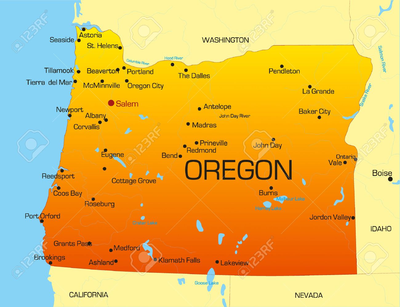 Oregon Map Vector at GetDrawings | Free download