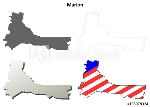 500x357 Marion County, Oregon Outline Map Set