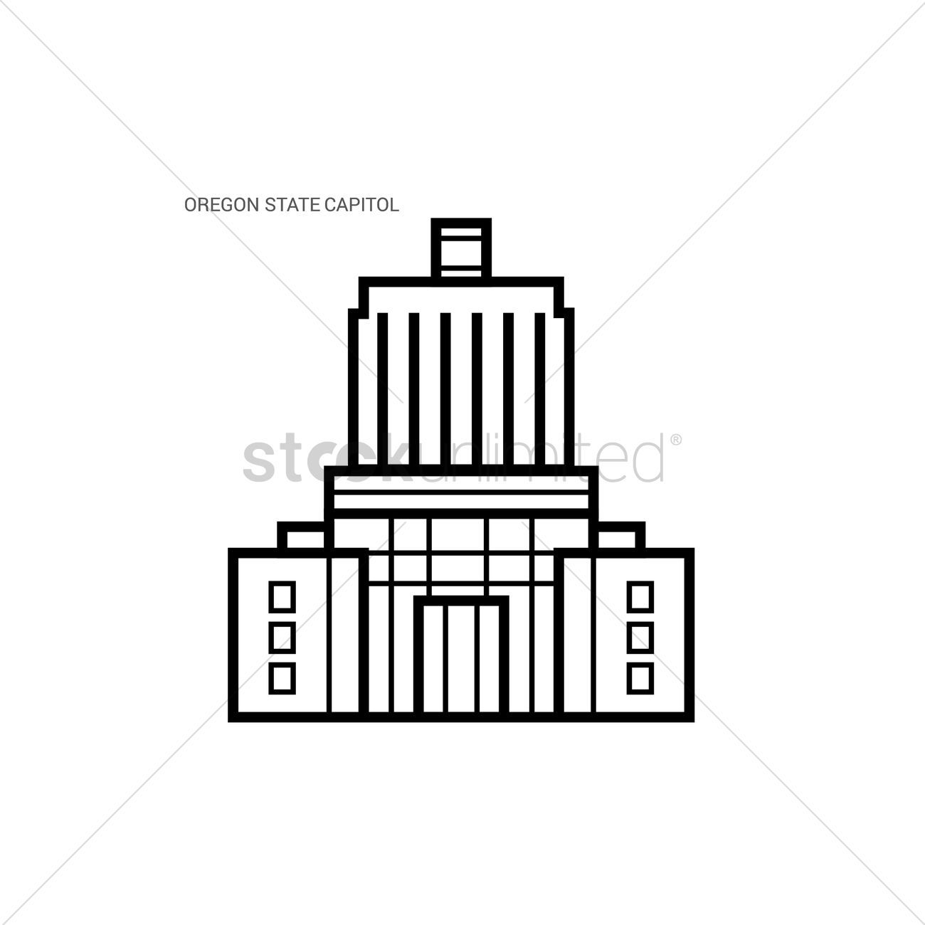 1300x1300 Oregon State Capitol Vector Image