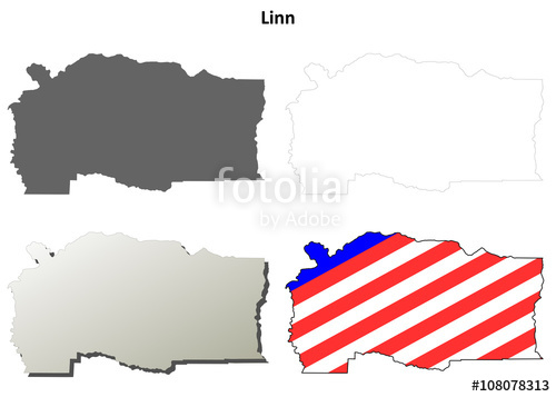 500x357 Linn County, Oregon Outline Map Set Stock Image And Royalty Free