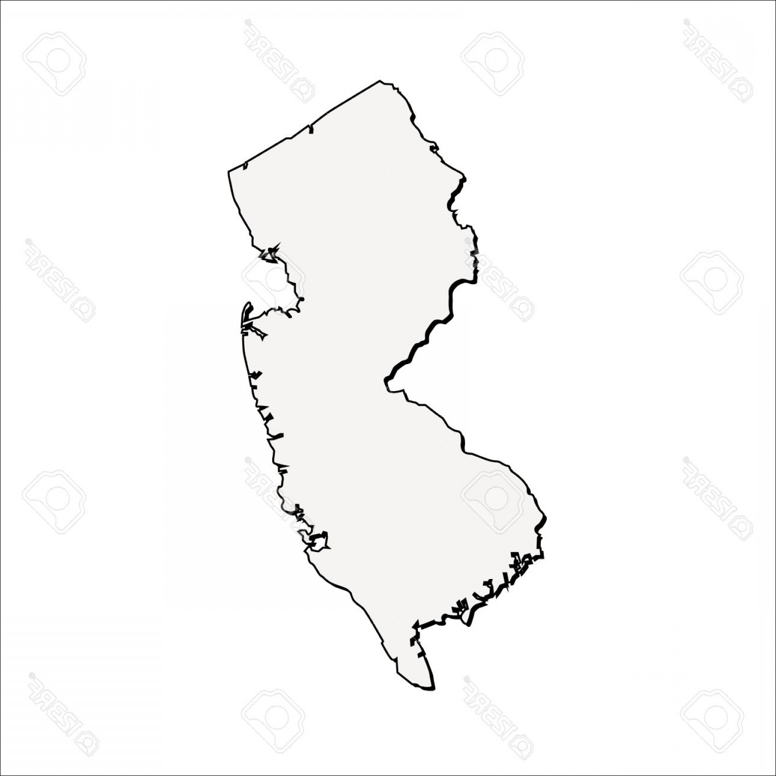 1560x1560 Photostock Vector Vector New Jersey State D Outline Map Sohadacouri