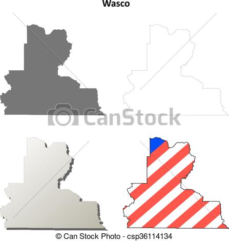 447x470 Wasco County, Oregon Outline Map Set. Wasco County, Oregon Blank