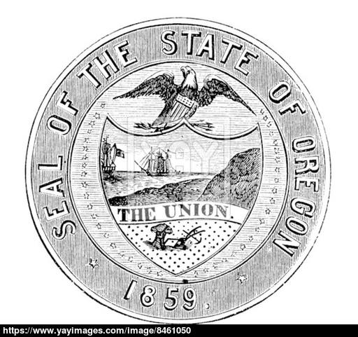 512x481 Seal Of The State Of Oregon, Vintage Engraving Vector