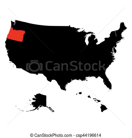 450x470 Map Of The U.s. State Oregon. Map Of The U.s. State Of Oregon.