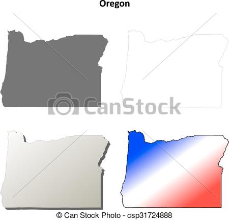 450x431 Oregon Outline Map Set . Oregon State Blank Vector Outline Map Set .