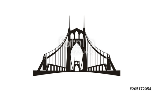 500x300 Silhouette Of St. Johns Bridge