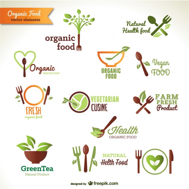 626x626 Organic Food Logos Vector Free Download