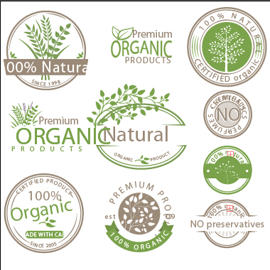 380x380 Organic Product Labels Vector Set Free Download