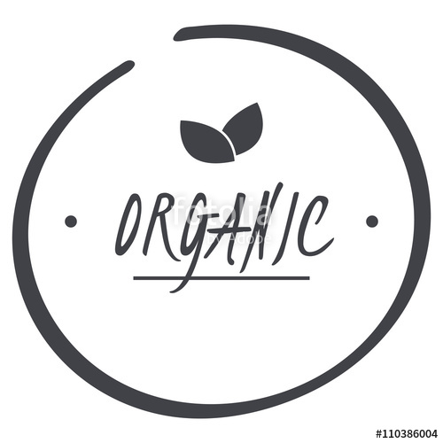 500x500 Vector Grey Organic Circle Logo Symbol With Leaves For Food Stock
