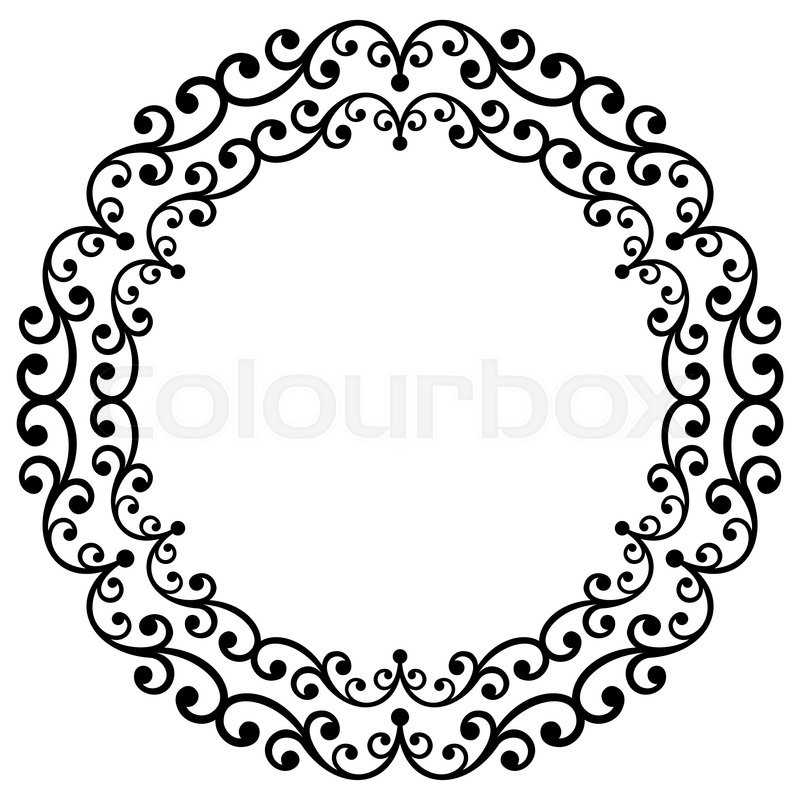 800x800 Oriental Vector Round Frame With Arabesques And Floral Elements