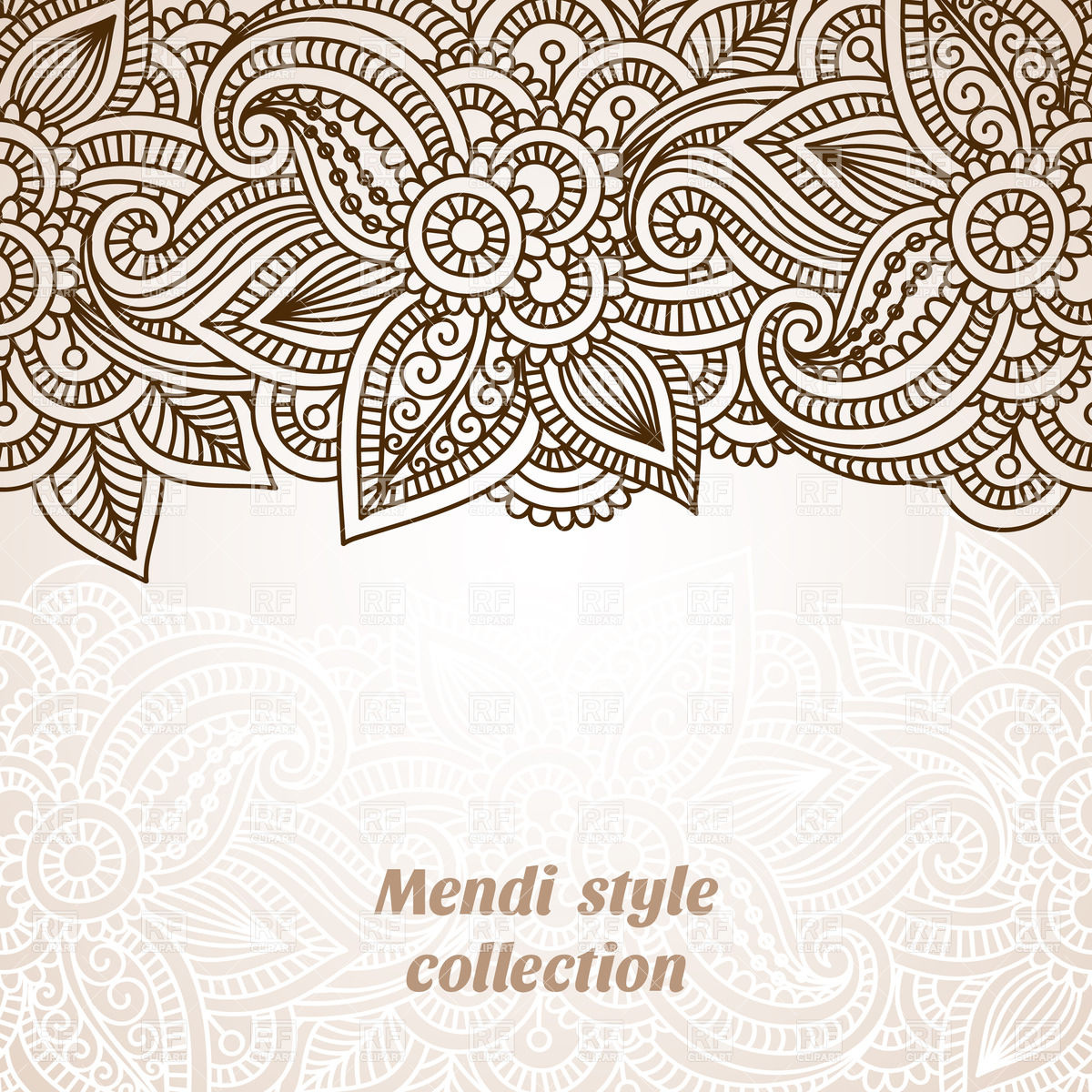 1200x1200 Floral Oriental Horizontal Border Vector Image Vector Artwork Of