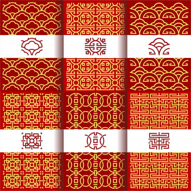 626x626 Set Of Oriental Vector Chinese Traditional Ornament Patterns